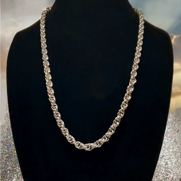 Unisex Silver Alloy Rope Chain - Picture 2 of 4